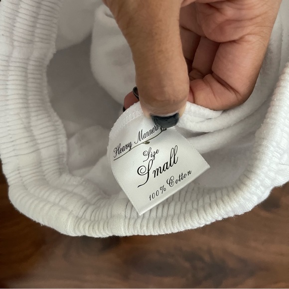 Heavy Manners Straight Leg Sweats in Snow White - Picture 4 of 12